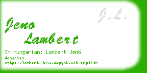 jeno lambert business card